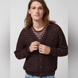 Urban Outfitters Men’s Button Down Brown Beach Cardigan size medium